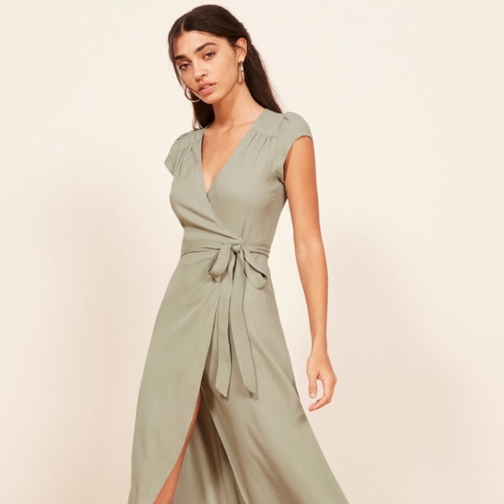 Reformation Chamomile Dress in Seafoam